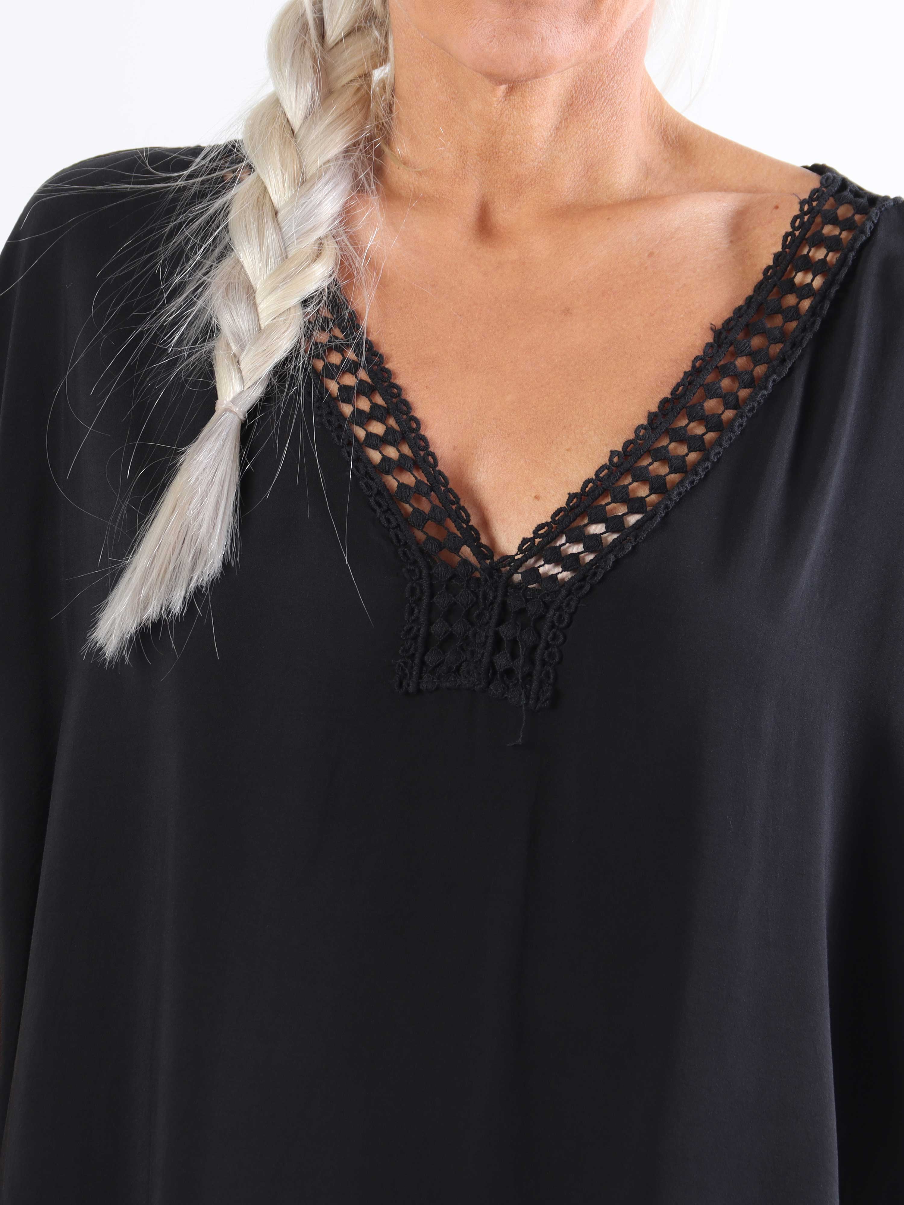 Muna - Plus size tunika i let viskose med broderinger